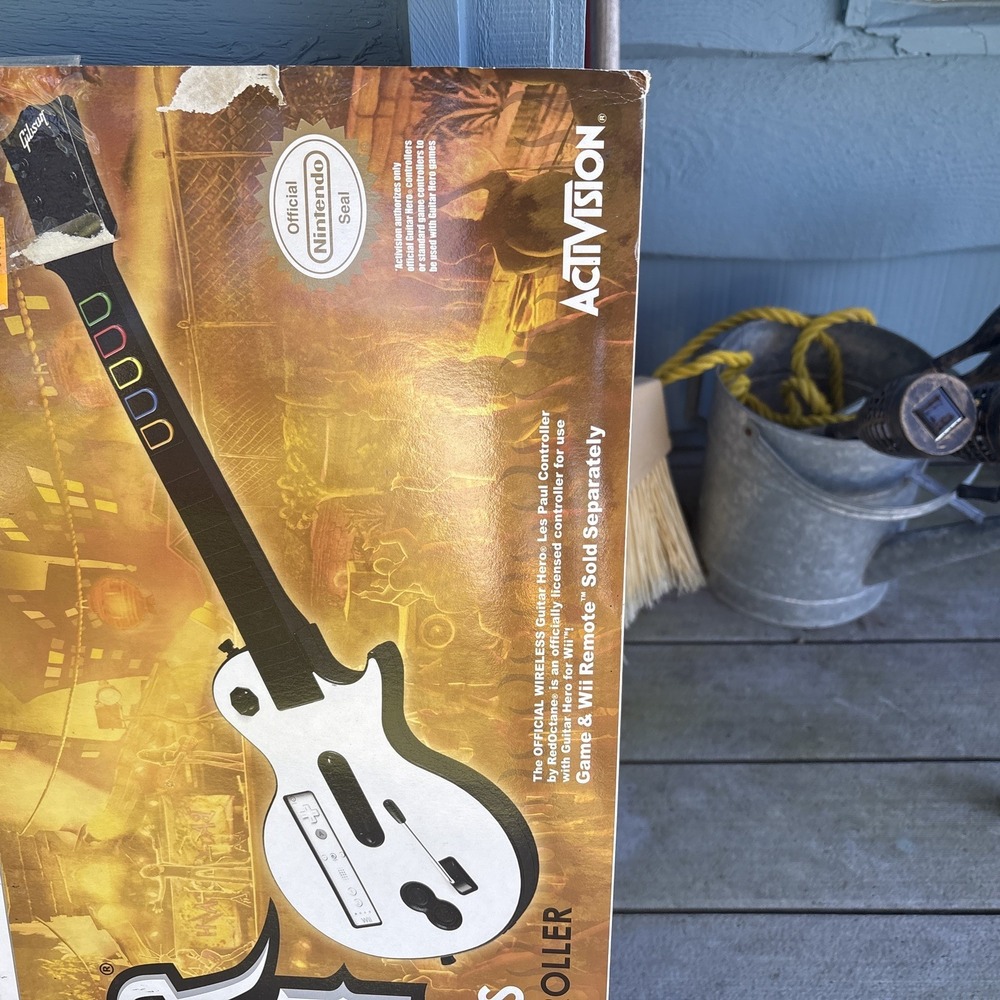 Guitar Hero Wireless Wii Les Paul Controller BOX Only And Manual - Picture 11 of 11